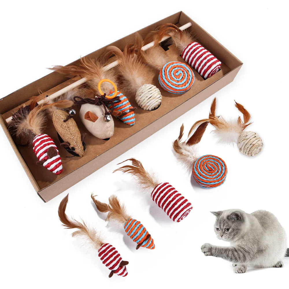 New Funny Cat Stick Set 7-piece Set Pet Cats Interactive Play Toy Simulation Mouse Molar Feather Pet Supplies Gift For Cat
New Funny Cat Stick Set 7-piece Set Pet Cats Interactive Play Toy Simulation Mouse Molar Feather Pet Supplies Gift For Cat