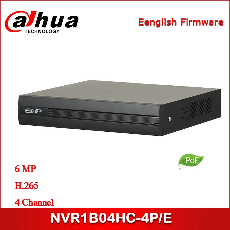 Dahua POE NVR EZ-IP NVR1B04HC-4P/E 4-канальный Cooper 1U 4PoE H.265 сетевой видеорегистратор |