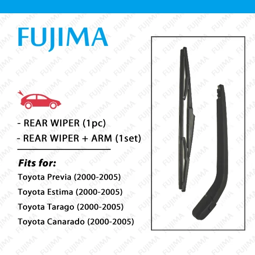 Стеклоочиститель задний FUJIMA для Toyota Previa / Estima / Tarago / Canarado (2000-2005)
Стеклоочиститель задний FUJIMA для Toyota Previa / Estima / Tarago / Canarado (2000-2005)