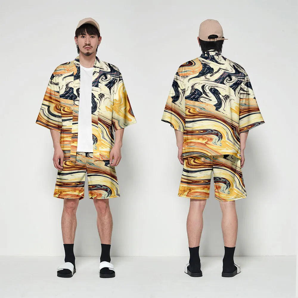 Fashion Harajuku Kimono Two Piece Set Women/Men Half Sleeve Japanese Style Blouse+Shorts 2019 Hot Sale Casual Streetwear Clothes
Fashion Harajuku Kimono Two Piece Set Women/Men Half Sleeve Japanese Style Blouse+Shorts 2019 Hot Sale Casual Streetwear Clothes