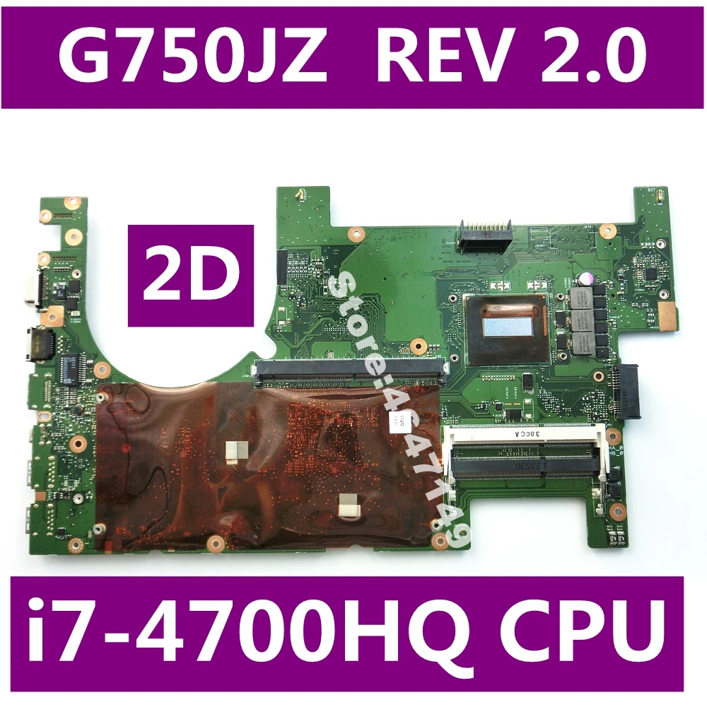 G750JZ i7-4700HQ CPU 2D Mainboard REV 2.0 For Asus ROG G750JZ G750JS G750J G750JY Laptop Motherboard 60NB04K0-MB1001 Test OK
G750JZ i7-4700HQ CPU 2D Mainboard REV 2.0 For Asus ROG G750JZ G750JS G750J G750JY Laptop Motherboard 60NB04K0-MB1001 Test OK