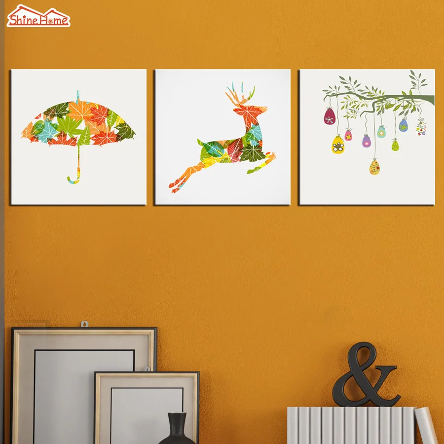 ShineHome-3pcs Canvas Prints Paintings Abstract Leaves Eggs Christmas Elk Nordic Style Wall Picture Posters for Kids Living Room
ShineHome-3pcs Canvas Prints Paintings Abstract Leaves Eggs Christmas Elk Nordic Style Wall Picture Posters for Kids Living Room