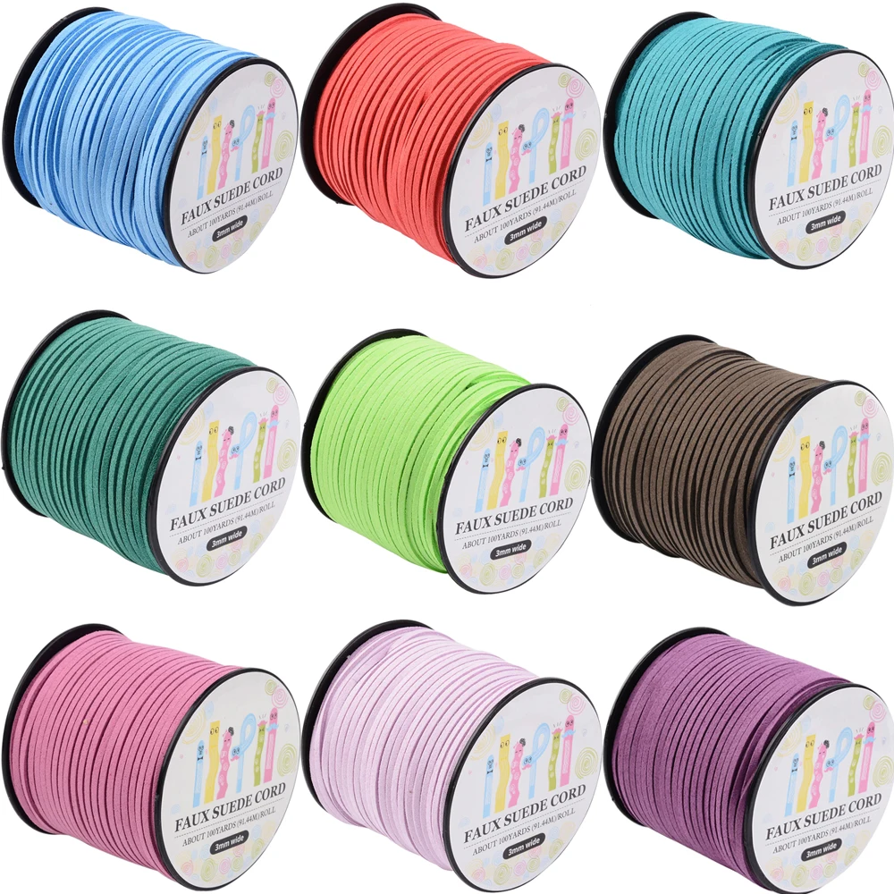 3.0x1.4mm Faux Suede Cord Thread for Necklace Bracelet Jewelry Making DIY Deoration Accessories; about 98.43yards/roll(90m/roll)
3.0x1.4mm Faux Suede Cord Thread for Necklace Bracelet Jewelry Making DIY Deoration Accessories; about 98.43yards/roll(90m/roll)
