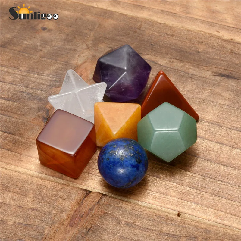 Sunligoo 7pcs Mini Natural Stones Healing Crystal Plantonic Solids Geometry 7 Chakra Reiki Yoga Energy Gemstones Set
Sunligoo 7pcs Mini Natural Stones Healing Crystal Plantonic Solids Geometry 7 Chakra Reiki Yoga Energy Gemstones Set