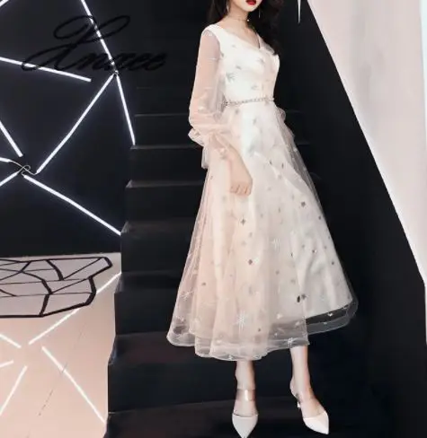Women 2020 new temperament dress noble and thin simple and generous banquet dress
Women 2020 new temperament dress noble and thin simple and generous banquet dress