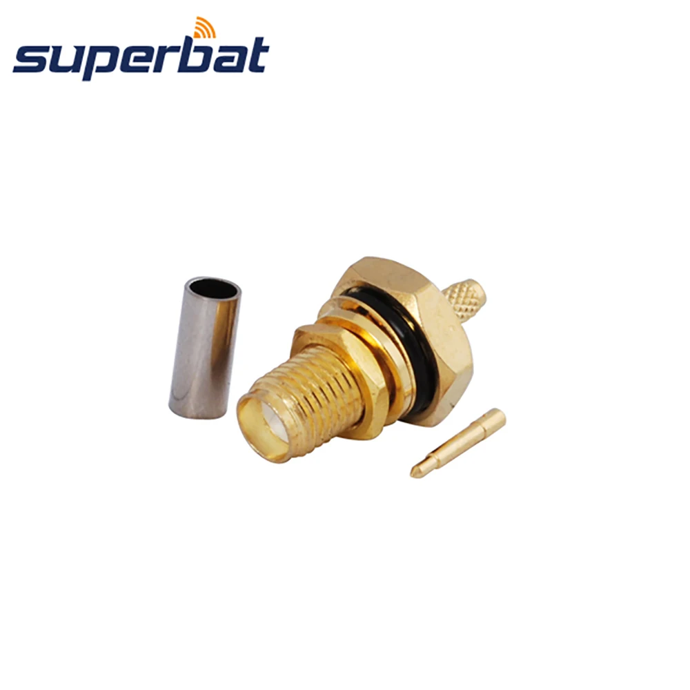 Superbat RP-SMA Crimp Jack(male pin) Bulkhead O-ring Connector for Coaxial Cable RG316 RG174 LMR100
Superbat RP-SMA Crimp Jack(male pin) Bulkhead O-ring Connector for Coaxial Cable RG316 RG174 LMR100
