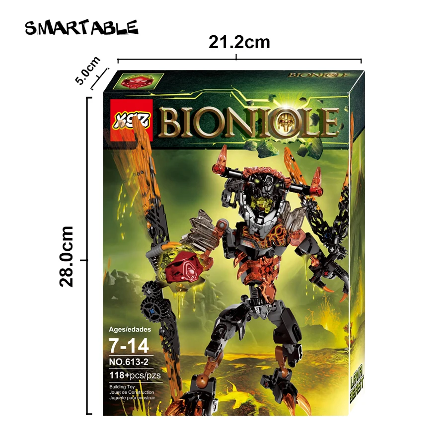 Smartable BIONICLE 118pcs Lava Beast Figures Building Block Toys For Children Compatible All Brand 71313 BIONICLE Christmas 
Smartable BIONICLE 118pcs Lava Beast Figures Building Block Toys For Children Compatible All Brand 71313 BIONICLE Christmas