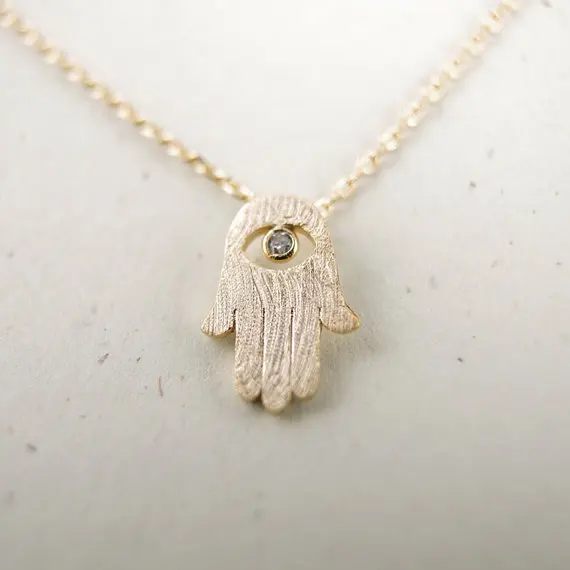 Fashion Bergamot Necklace Palm Pendant With Rhinestones