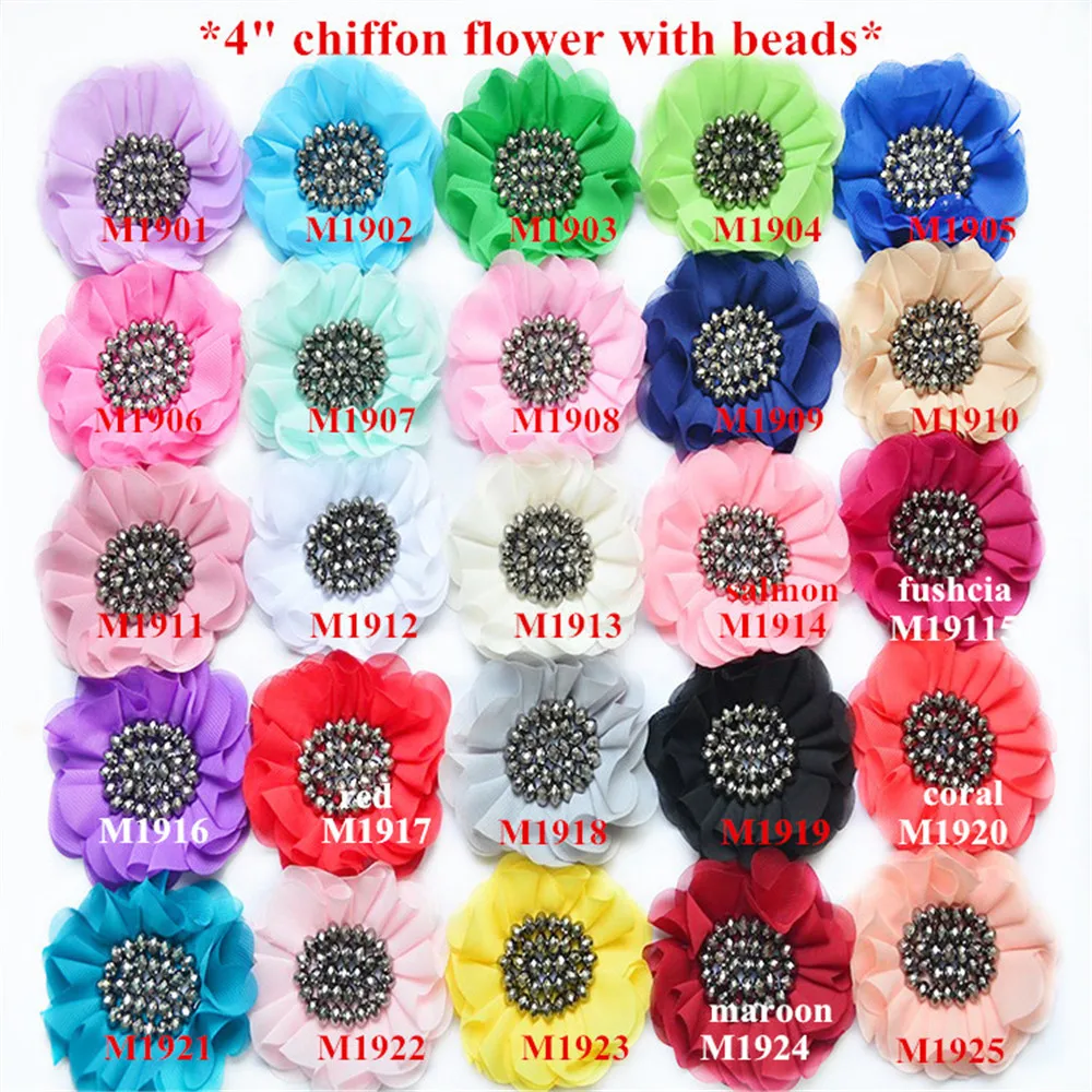 30pcs/lot Large 4'' chiffon flower with black Pearl Rhinestone Button center Girl Hair Accessories Express Shipping
30pcs/lot Large 4'' chiffon flower with black Pearl Rhinestone Button center Girl Hair Accessories Express Shipping