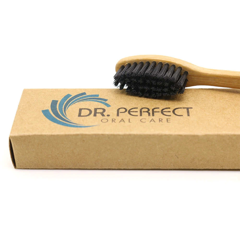 DR.PERFECT Wholesale 1000 Pieces Black Curved Style bamboo toothbrush soft-bristle bamboo Black wooden handle Black toothbrush
DR.PERFECT Wholesale 1000 Pieces Black Curved Style bamboo toothbrush soft-bristle bamboo Black wooden handle Black toothbrush