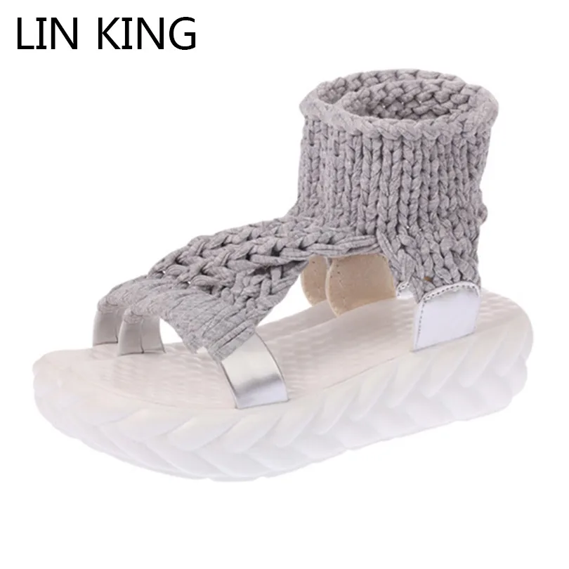 LIN KING Leisure Women Sandals Fashion Knit Thick Sole Lazy Wedges Shoes Anti Slip Summer Platform Shoes Lady Sandalias Big Size
LIN KING Leisure Women Sandals Fashion Knit Thick Sole Lazy Wedges Shoes Anti Slip Summer Platform Shoes Lady Sandalias Big Size