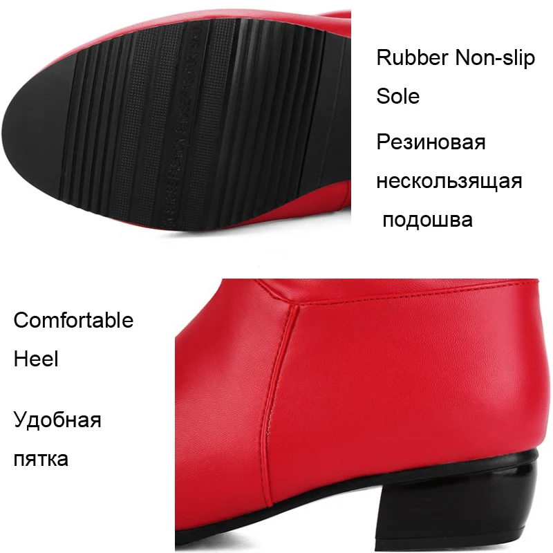Women Boots Winter Shoes Woman Fur Warm Boots Fashion Square High Heels Ankle Boots Black White Red Boots
Women Boots Winter Shoes Woman Fur Warm Boots Fashion Square High Heels Ankle Boots Black White Red Boots