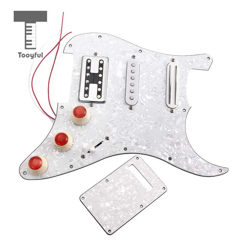 Tooyful 3ply Loaded Prewired Pickguard SSH Pickup with Back Plate for ST Electric Guitar Parts
Tooyful 3ply Loaded Prewired Pickguard SSH Pickup with Back Plate for ST Electric Guitar Parts