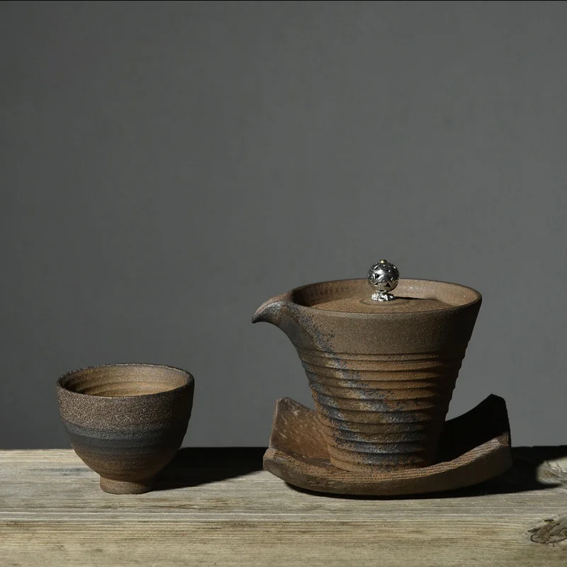 Japanese Vintage Coarse Pottery Frost Quick Cup 1 Teapot 1 Teacup Travel Kung fu Tea Set Office Teaware Sets Creative Home Decor
Japanese Vintage Coarse Pottery Frost Quick Cup 1 Teapot 1 Teacup Travel Kung fu Tea Set Office Teaware Sets Creative Home Decor