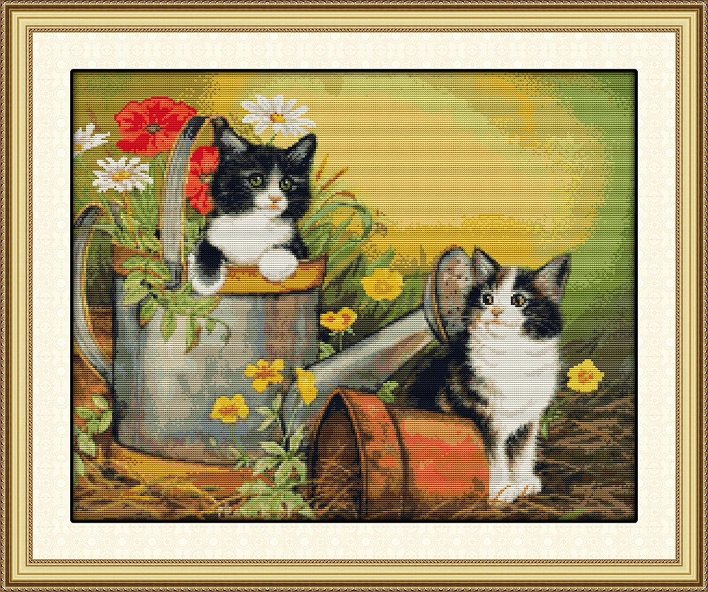 Two kittens (2) cross stitch kit 14ct 11ct cartoon cat patterns count print canvas stitching embroidery DIY handmade needlework
Two kittens (2) cross stitch kit 14ct 11ct cartoon cat patterns count print canvas stitching embroidery DIY handmade needlework