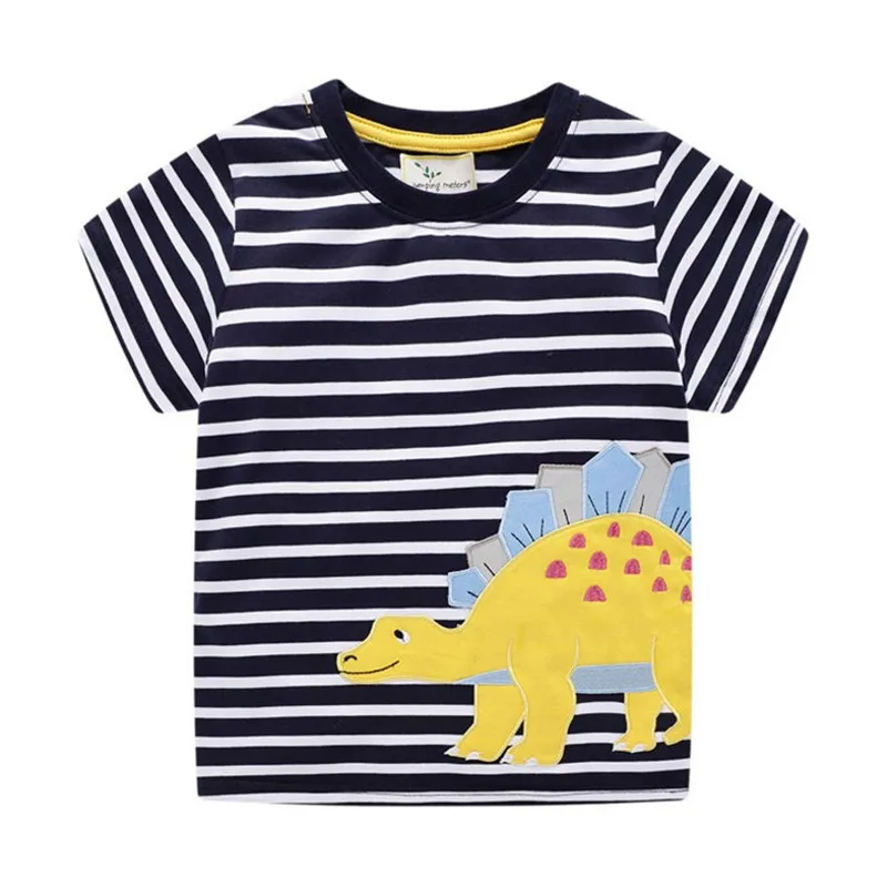 Jumping meters Summer Boys Tees Tops Applique Dinosaur Baby T shirts Cotton New Arrival Children Clothes Stripe Boy Girl T shirt
Jumping meters Summer Boys Tees Tops Applique Dinosaur Baby T shirts Cotton New Arrival Children Clothes Stripe Boy Girl T shirt