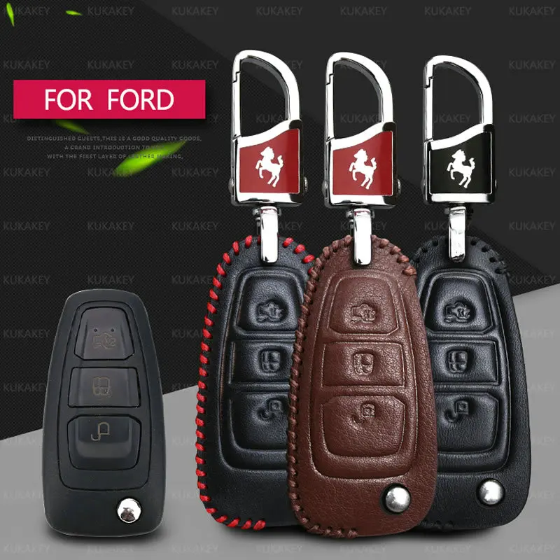 Чехол для автомобильного ключа кожаный складной Ford Mondeo Focus Fiesta Ecosport Kuga транзит |