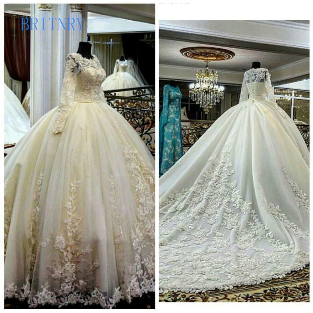 BRITNRY Elegant Muslim Wedding Dress Long Sleeve Lace Appliques Ball Gown Bride Dress Chapel Train Luxury Princess Wedding Dress
BRITNRY Elegant Muslim Wedding Dress Long Sleeve Lace Appliques Ball Gown Bride Dress Chapel Train Luxury Princess Wedding Dress