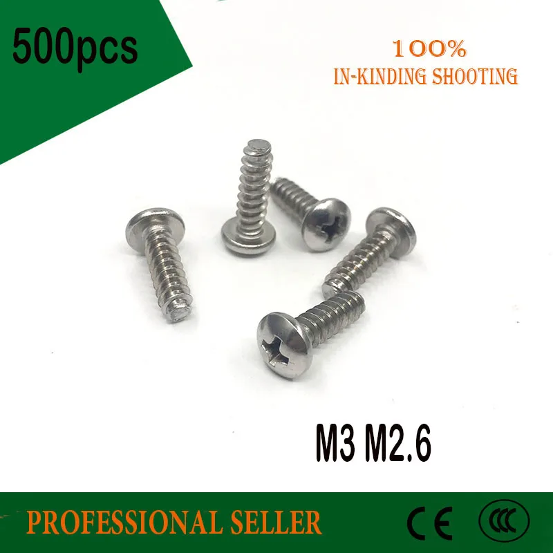 500PCS M3 M2.6 plate withn nickel Round Pan Head Flat Tail Self-tapping Phillipps Screw Bolt
500PCS M3 M2.6 plate withn nickel Round Pan Head Flat Tail Self-tapping Phillipps Screw Bolt