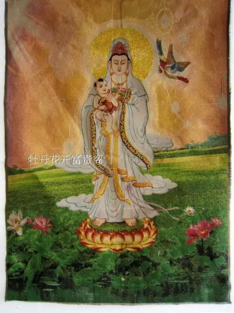 Chinese Boutique collection Thangka embroidery Children-Sending Guanyin diagram
Chinese Boutique collection Thangka embroidery Children-Sending Guanyin diagram