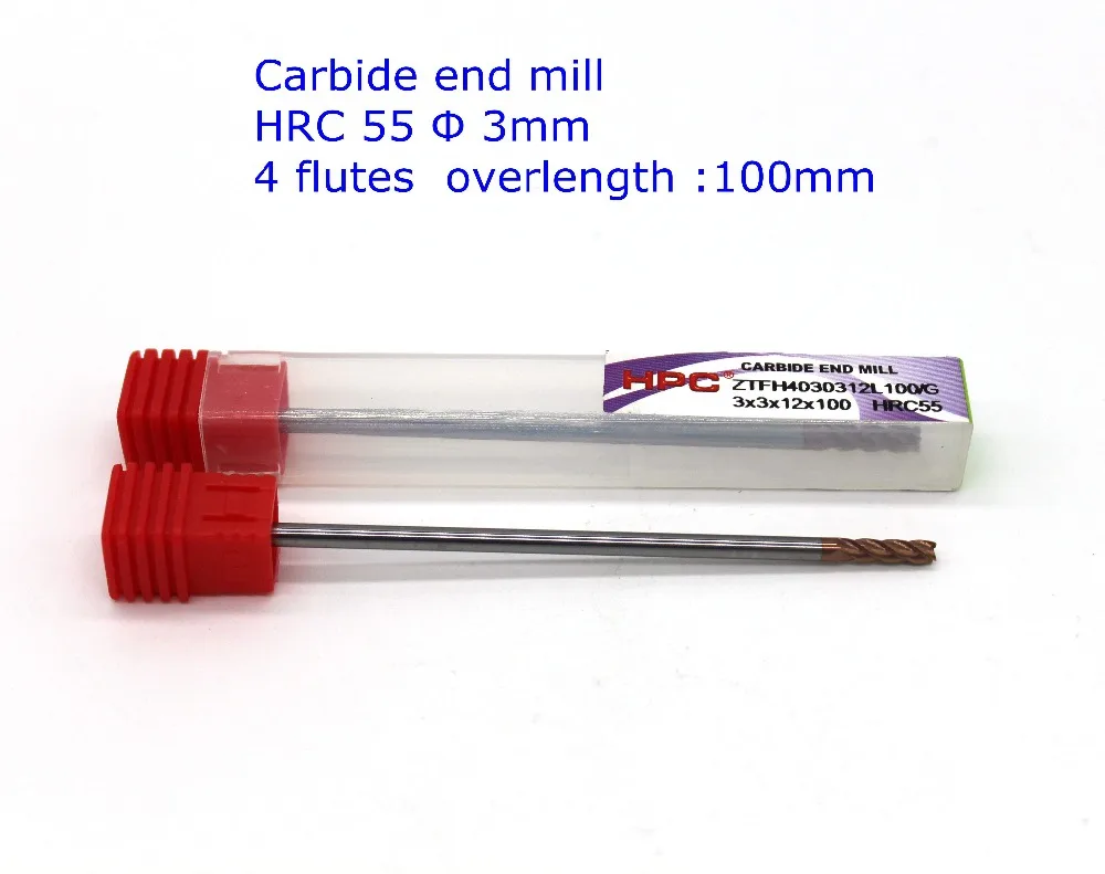 3*3*100 of 4 flutes flat end mills HRC55 mill cutter carbide end mill CNC machine tool
3*3*100 of 4 flutes flat end mills HRC55 mill cutter carbide end mill CNC machine tool