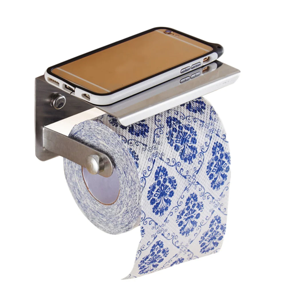 Bathroom Roll Paper Holder Wall Mount Stainless Steel Toilet Paper Phone Holder With Storage Shelf Rack
Bathroom Roll Paper Holder Wall Mount Stainless Steel Toilet Paper Phone Holder With Storage Shelf Rack