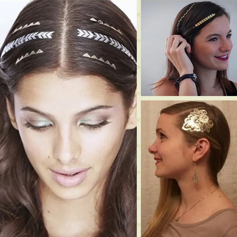 Fashion Metallic Hair Temporary Tattoos Sticker Gold Silver Feathers Tribal Foil Shimmer #Y
Fashion Metallic Hair Temporary Tattoos Sticker Gold Silver Feathers Tribal Foil Shimmer #Y