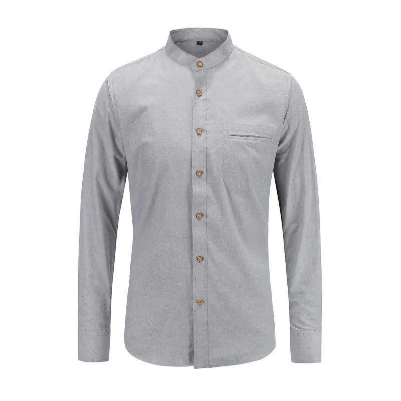 Mens shirts Cotton shirt Solid Long Sleeve Shirts Casual Mandarin Collar Male Tops Pocket Fashion Men Clothing Autumn 2019
Mens shirts Cotton shirt Solid Long Sleeve Shirts Casual Mandarin Collar Male Tops Pocket Fashion Men Clothing Autumn 2019