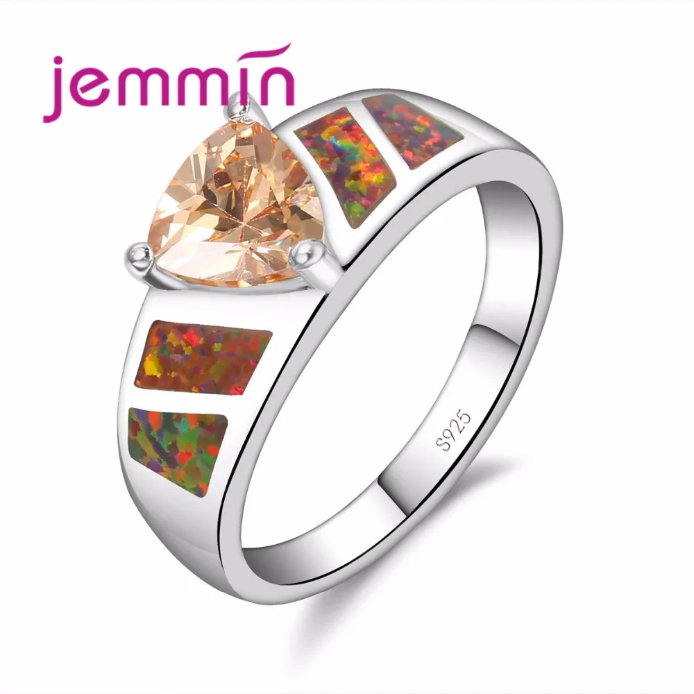 New Popular Rainbow Opal Ring for Women with Champagne Trangle Crystal Hot 925 Sterling Silver Jewelry Women Ladies Gift
New Popular Rainbow Opal Ring for Women with Champagne Trangle Crystal Hot 925 Sterling Silver Jewelry Women Ladies Gift