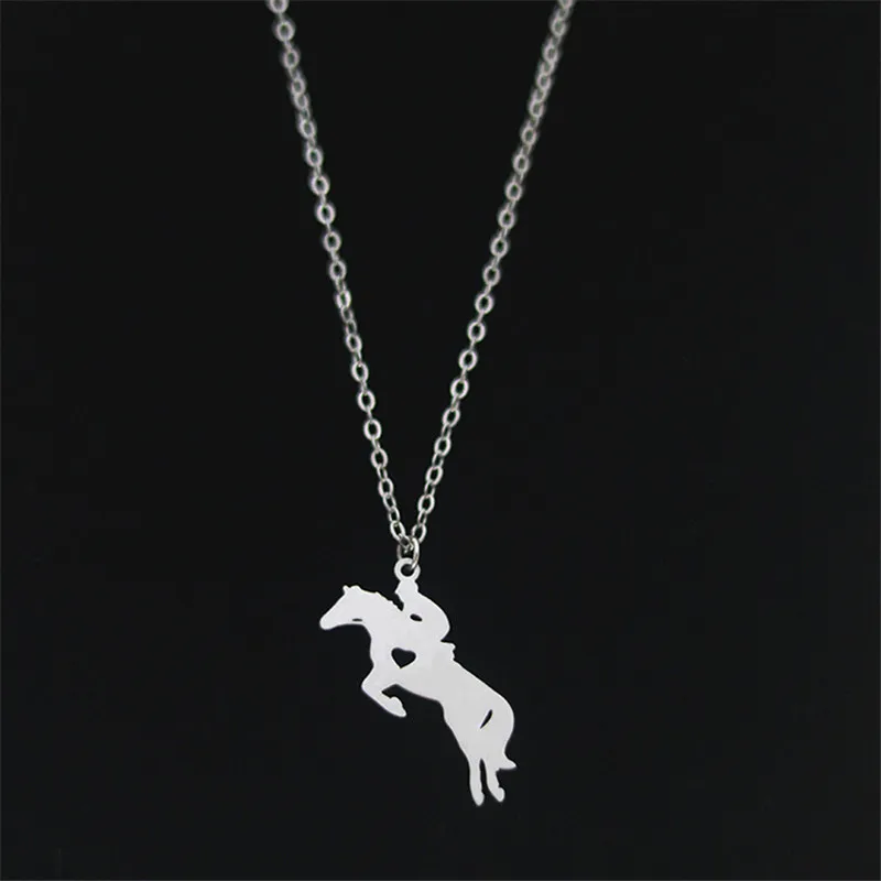 

Elfin 2019 Trendy Horsemanship Stainless Steel Necklace High Quality Horse Heart Pendant Necklace Women Fashion Jewellery Gift