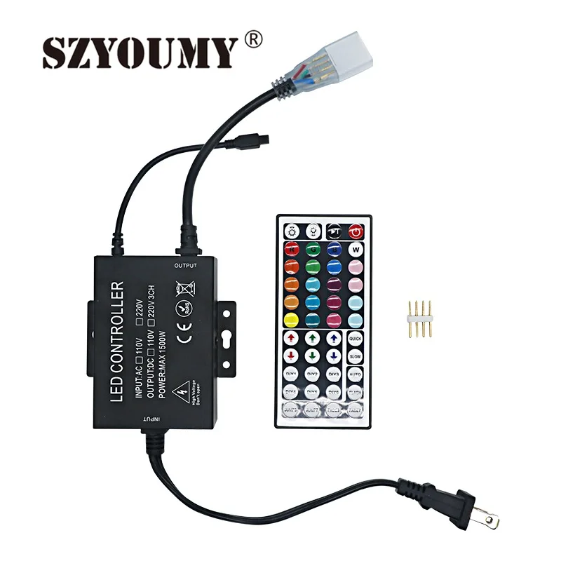 Пульт дистанционного управления SZYOUMY 220 В 110 44 кнопки RGB светодиодный диммер 1500 Вт