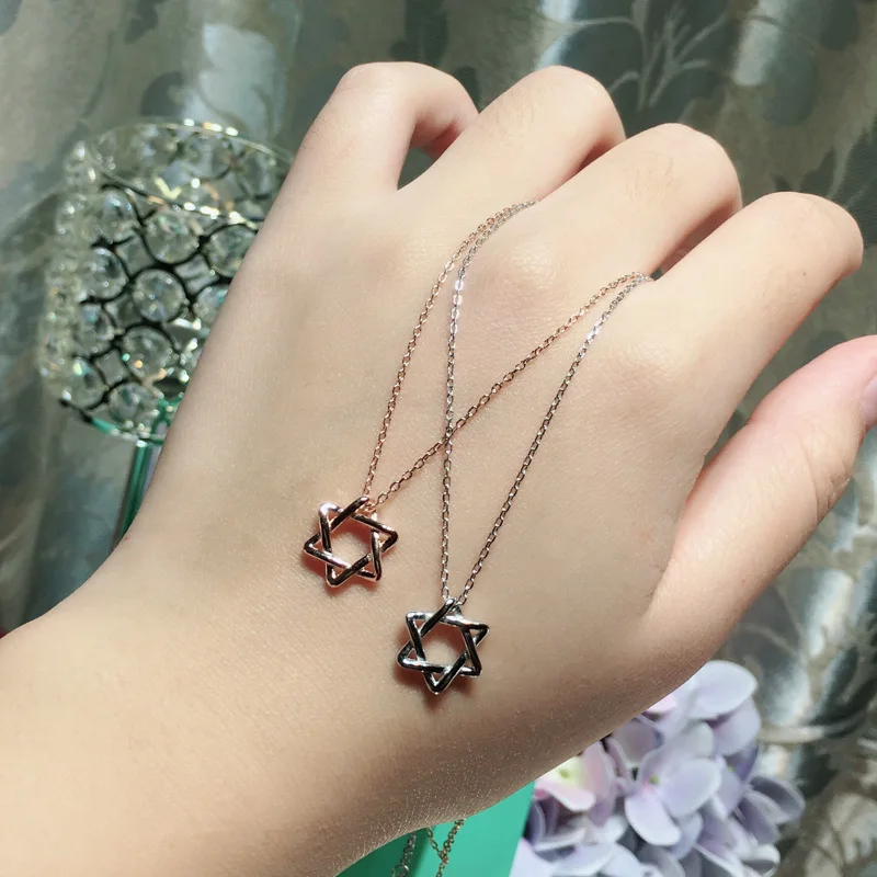 New Arrival High Quality Hexagon Star Shape Pendant Sweet Quality 925 Sterling Silver Fashion Simple Designer Women Necklace
New Arrival High Quality Hexagon Star Shape Pendant Sweet Quality 925 Sterling Silver Fashion Simple Designer Women Necklace