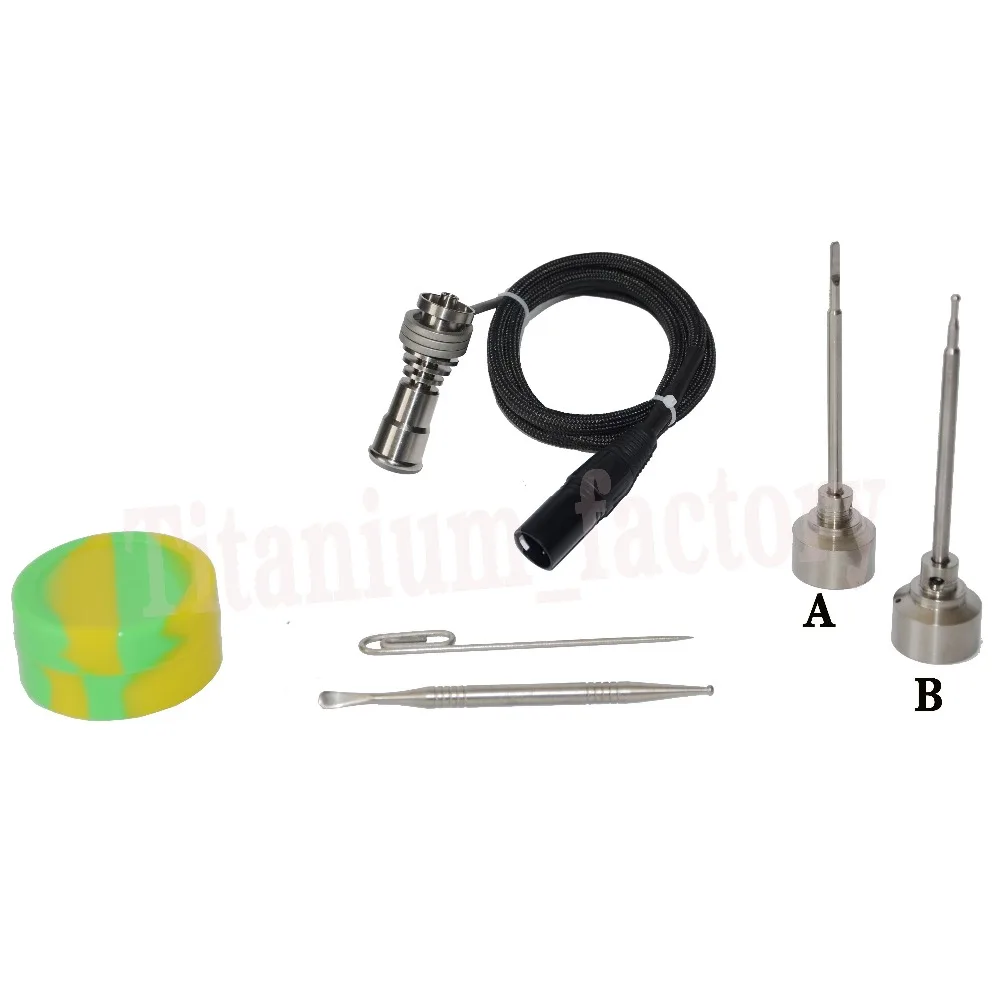 Fit 16mm heating coil 14&18mm Female Titanium nail with Titanium carb cap with 1 random Silicone Jar Container with 2 Ti dabbers
Fit 16mm heating coil 14&18mm Female Titanium nail with Titanium carb cap with 1 random Silicone Jar Container with 2 Ti dabbers