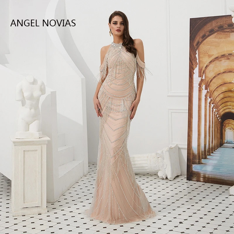 ANGEL NOVIAS Long Mermaid Champagne Abendkleider Glitters Evening Dresses 2018 with Slit crystal beads formal party
ANGEL NOVIAS Long Mermaid Champagne Abendkleider Glitters Evening Dresses 2018 with Slit crystal beads formal party