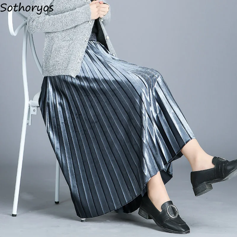 Skirts Women Winter Long High Waist Solid Simple All-match Elegant Skirt Womens Gold Velvet Ladies Trendy Moda Mujer 2020 Chic
Skirts Women Winter Long High Waist Solid Simple All-match Elegant Skirt Womens Gold Velvet Ladies Trendy Moda Mujer 2020 Chic