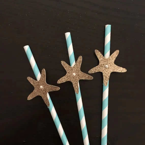 pearl glitter Starfish on sky blue Paper Straws ocean Wedding bridal baby birthday shower Bar Drinkware
pearl glitter Starfish on sky blue Paper Straws ocean Wedding bridal baby birthday shower Bar Drinkware