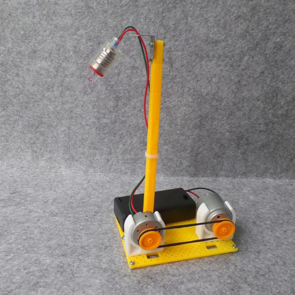Micro Electricity Power Generator LED Motor Table Lamp Kids Assemble Toy | Лампы и освещение