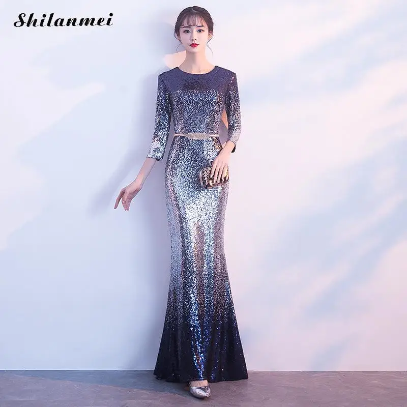 Elegant Long Sleeve Sequin Evening Party Dress Summer Mermaid Dresses For Women Belt Slim Shining Vestidos XS-XXL for Engagement
Elegant Long Sleeve Sequin Evening Party Dress Summer Mermaid Dresses For Women Belt Slim Shining Vestidos XS-XXL for Engagement