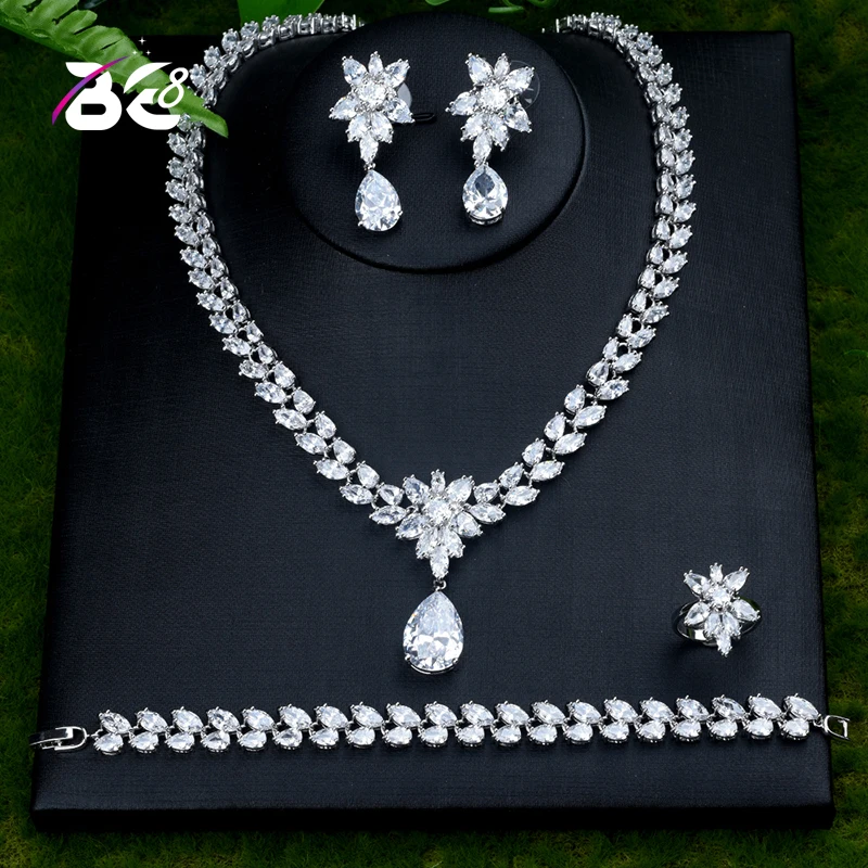 Be 8 Hot Sale Crystal AAA Cubic Zirconia Necklace Earrings 4pcs Set Elegant Jewelry for Women African Beads Jewelry Set S412
Be 8 Hot Sale Crystal AAA Cubic Zirconia Necklace Earrings 4pcs Set Elegant Jewelry for Women African Beads Jewelry Set S412