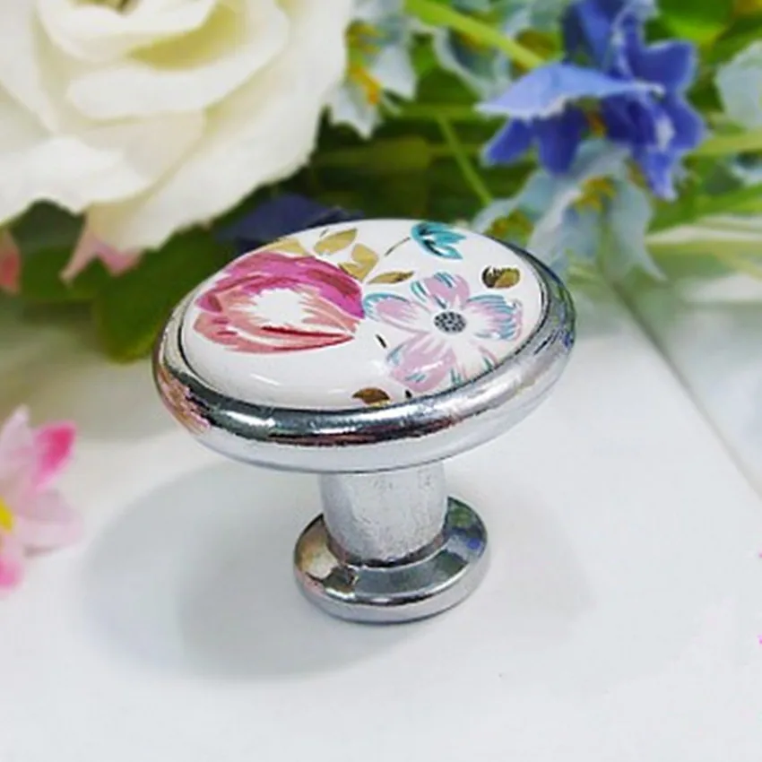Bronze drawer knob red flower ceramic kiTchen cabinet handle black shiny silver dresser cupbord furniture knob pull handle 32mm
Bronze drawer knob red flower ceramic kiTchen cabinet handle black shiny silver dresser cupbord furniture knob pull handle 32mm