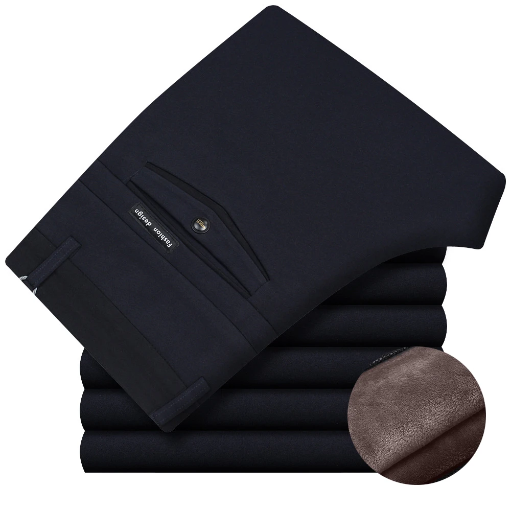 Winter with velvet thicken men's straight suit pants knitting high elastic middle-aged business casual pants fleece men trousers
Winter with velvet thicken men's straight suit pants knitting high elastic middle-aged business casual pants fleece men trousers