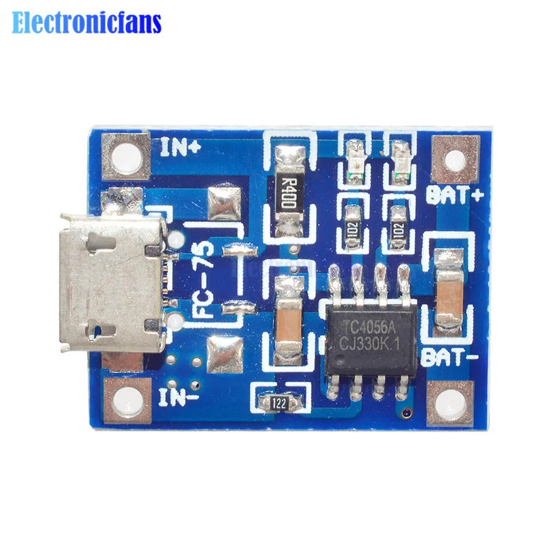 10Pcs TP4056 Micro USB 5V 1A 18650 Lithium Battery Charger Board With Led Indicator Automatic Protection 4.5~5.5V
10Pcs TP4056 Micro USB 5V 1A 18650 Lithium Battery Charger Board With Led Indicator Automatic Protection 4.5~5.5V
