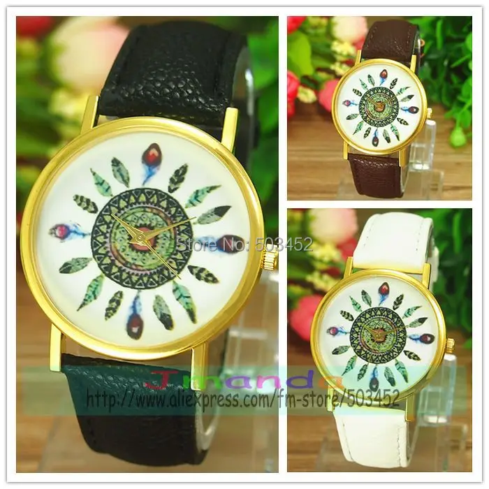 100 шт./лот новые модные женские наручные часы из искусственной кожи дизайн