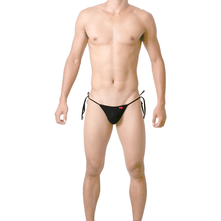 

Uzhot 100% low-waist sexy cotton bags bandage male briefs panties 13009 black