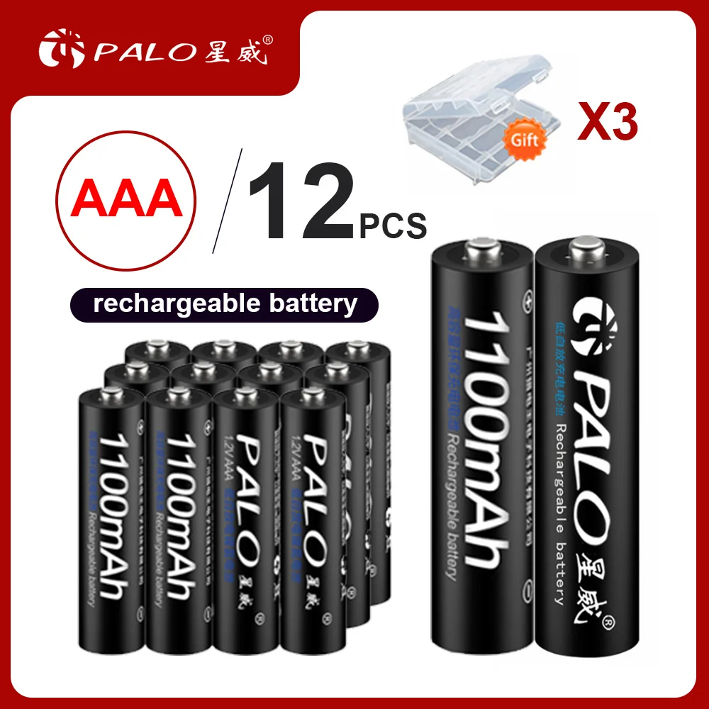 12/16/20/24Pcs PALO 100% original 1.2V AAA NIMH Rechargeable Batteries 1100mAh 3A AAA rechargeable battery for toy car
12/16/20/24Pcs PALO 100% original 1.2V AAA NIMH Rechargeable Batteries 1100mAh 3A AAA rechargeable battery for toy car