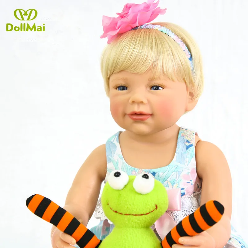 Blond hair 56CM bebe doll reborn toddler girl bebe reborn lol doll full body vinyl silicone baby Bath toy waterproof
Blond hair 56CM bebe doll reborn toddler girl bebe reborn lol doll full body vinyl silicone baby Bath toy waterproof