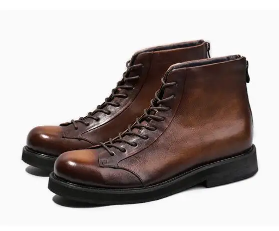 Retro color men's round toe zipper casual leather boots handmade boots high top tooling shoes thick bottom boots
Retro color men's round toe zipper casual leather boots handmade boots high top tooling shoes thick bottom boots