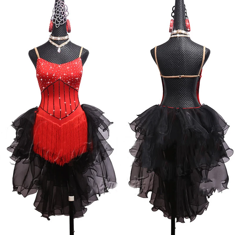 Sexy Backless Latin Dance Dress For Women Red Fringe Dress Black Dance Skirt Salsa Dress Stage Competition Latin Dresses VDB162
Sexy Backless Latin Dance Dress For Women Red Fringe Dress Black Dance Skirt Salsa Dress Stage Competition Latin Dresses VDB162