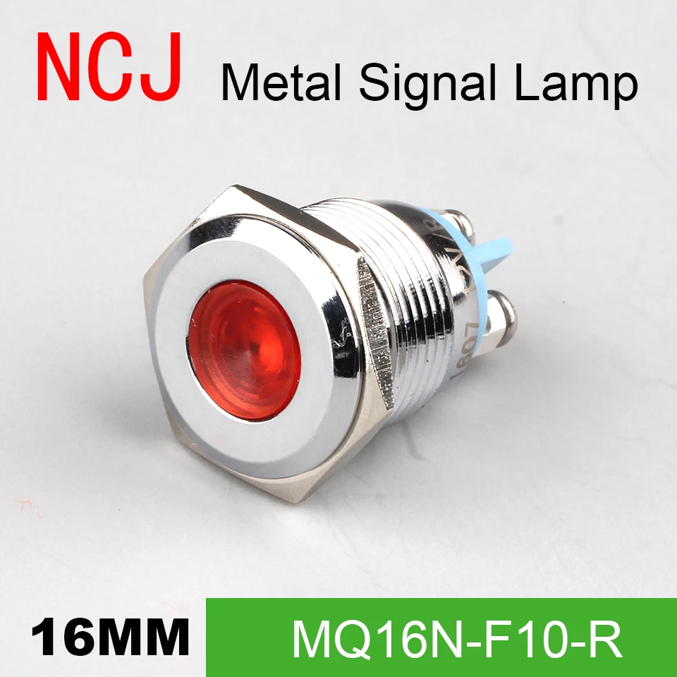 NCJ 16mm Metal LED Signal lamp Indicator pilot Warning light Signalization boat car panel dashboard 3V 6V 12V 24V 110V 220V
NCJ 16mm Metal LED Signal lamp Indicator pilot Warning light Signalization boat car panel dashboard 3V 6V 12V 24V 110V 220V