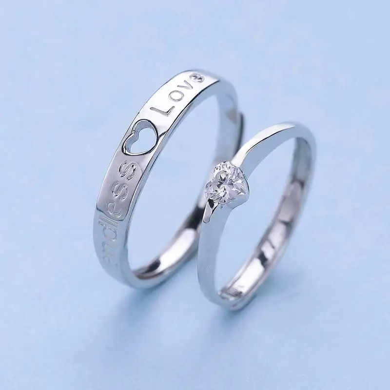 New Fashion Lovers Gift 1 pair(#6 and #6.5) Fill Your Heart Sterling silver 925 Opening Adjustable Couple Ring-rin34
New Fashion Lovers Gift 1 pair(#6 and #6.5) Fill Your Heart Sterling silver 925 Opening Adjustable Couple Ring-rin34